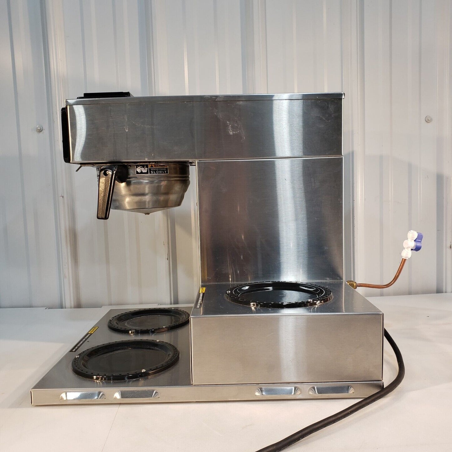 Bunn CWTF15-3 Automatic Coffee Brewer Stainless Funnel 12 Cup w/ 3 Lower Warmers