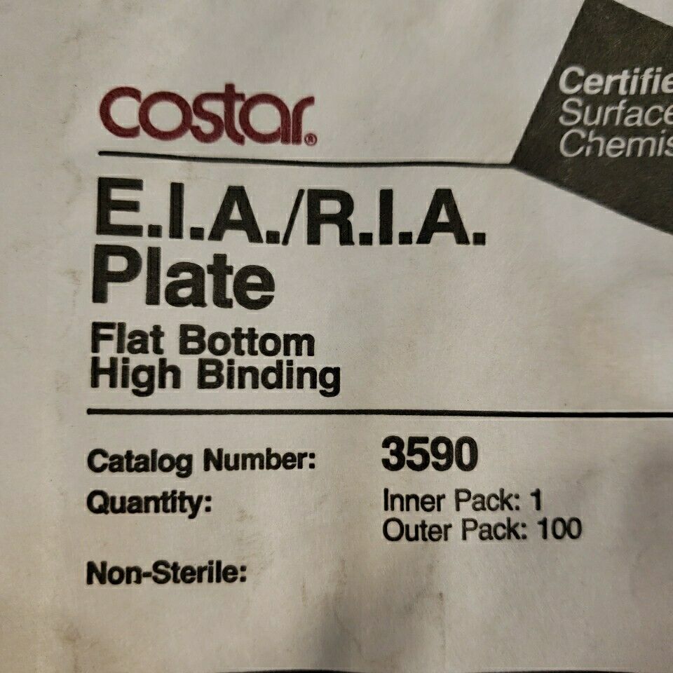 Costar 3590 EIA RIA Plate Flat Bottom High Binding 96 Well 8x12 Plastic