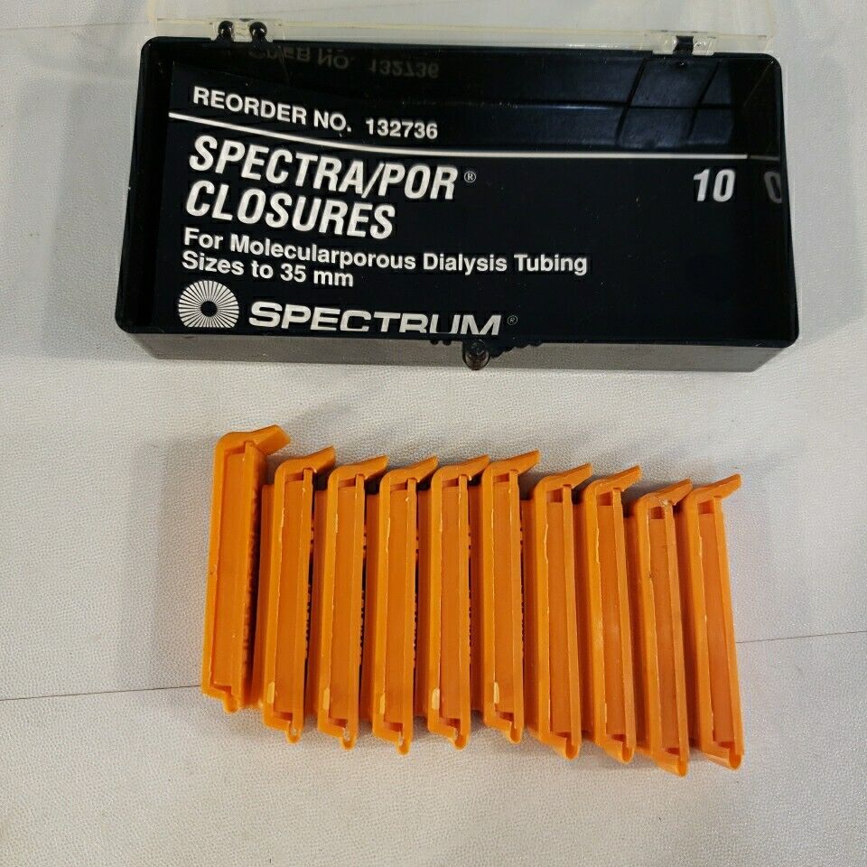 Spectrum 132736 Fisher VWR Dialysis Tubing Closures 35mm 10-Pack Autoclavable