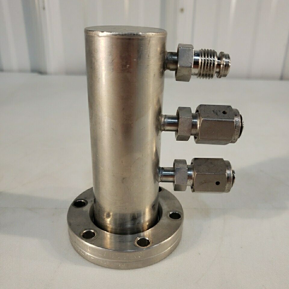 Huntington 2.75" DN35CF Conflat To 3x 1/4" Male VCR Fitting Adapter High Vacuum