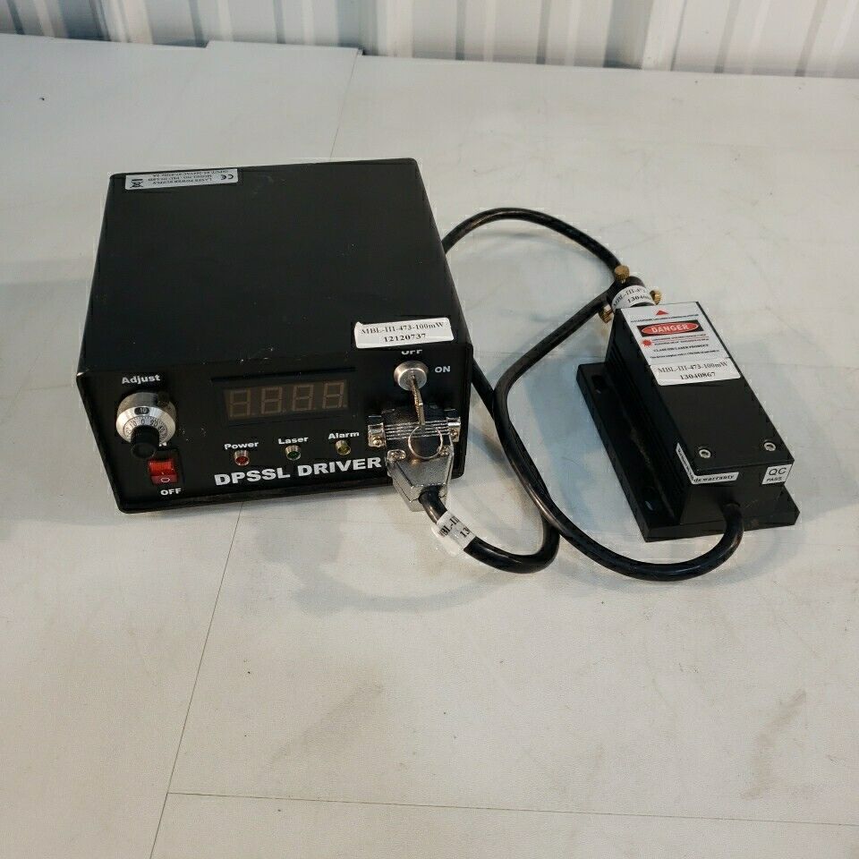 MBL-III-473-100mW Laser With Power Supply PSU-III-LED 430-490nm Light Blue