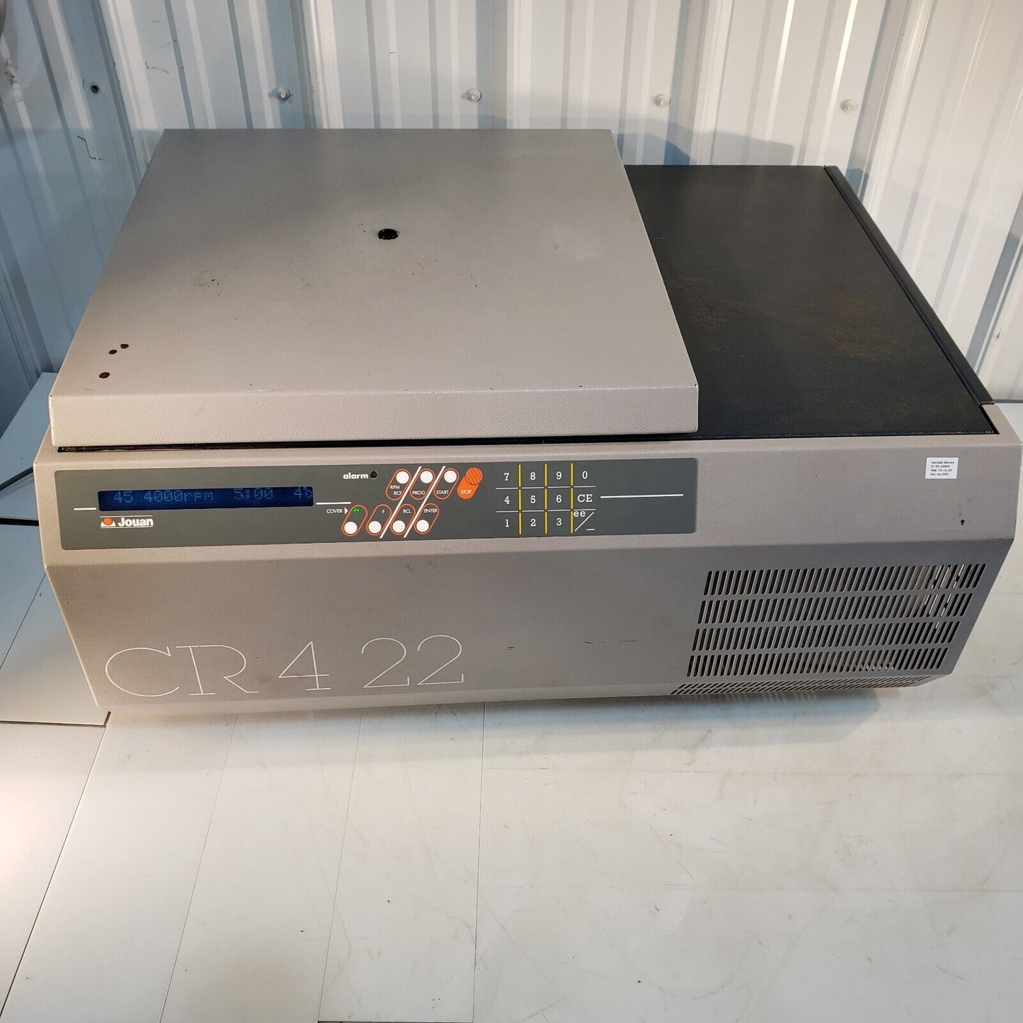 Jouan CR 422 Refridgerated Centrifuge 4750 Max Rotor RPM -8C To 40C CR4-22 120V