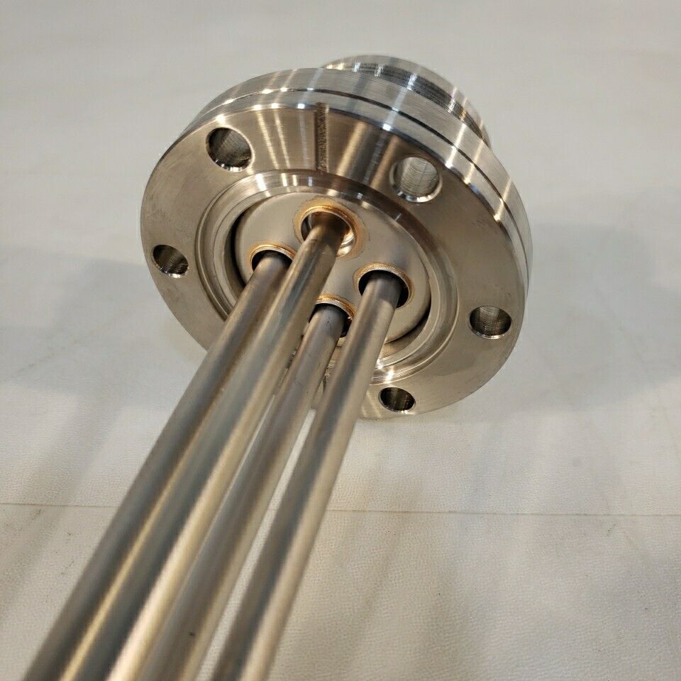 Varian 2.75" DN35CF CF Conflat 4-Pin Electrical Feedthrough Shroud High Vacuum