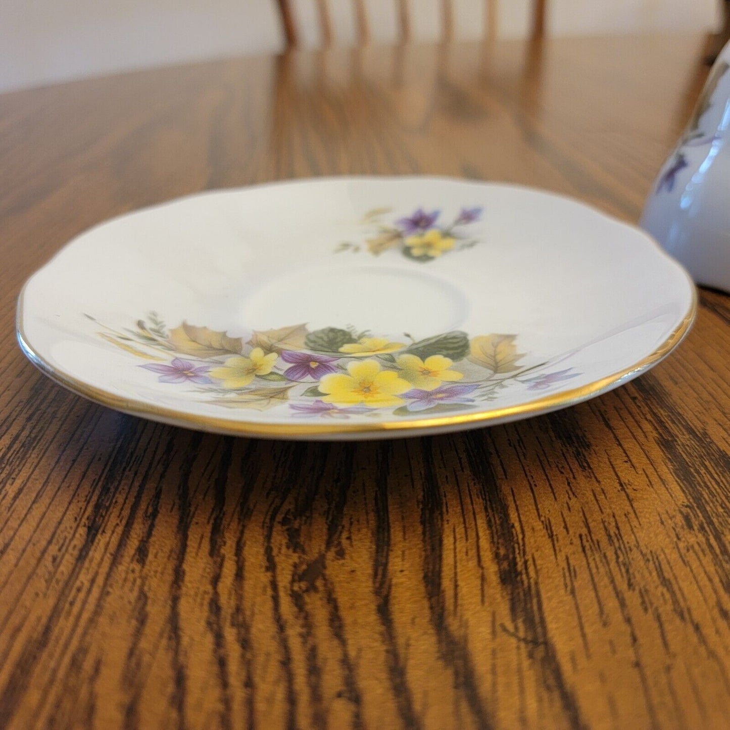 Duchess Bone China Teacup & Saucer Floral Stem Greend Pattern 346 England