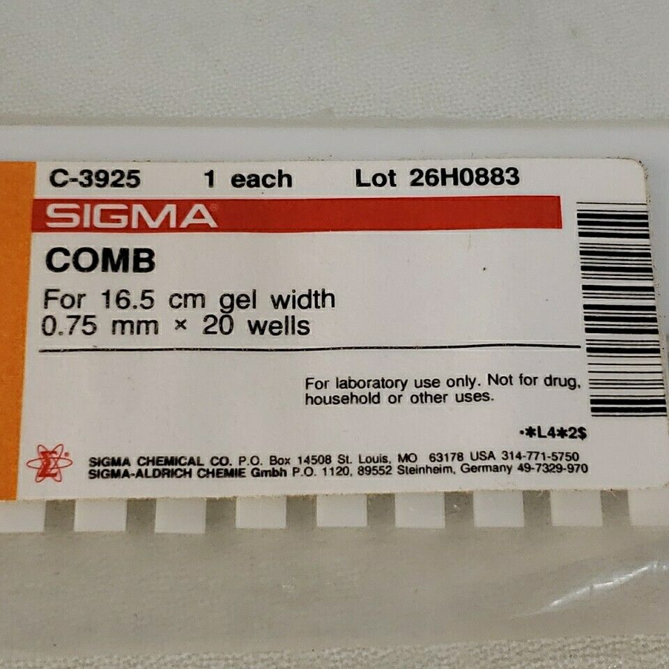 Sigma-Aldrich C-3925 Comb 20 Well 0.75mm Thick 16.5cm Wide Sigma Electrophoresis