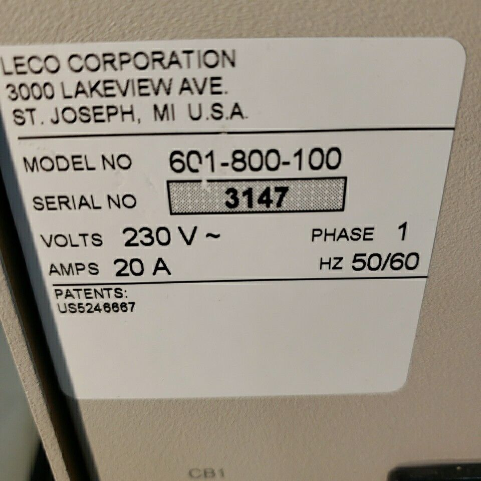 Leco VTF-900 Furnace Combustion Composition Tester For CHNS-932 PN 601-800-100