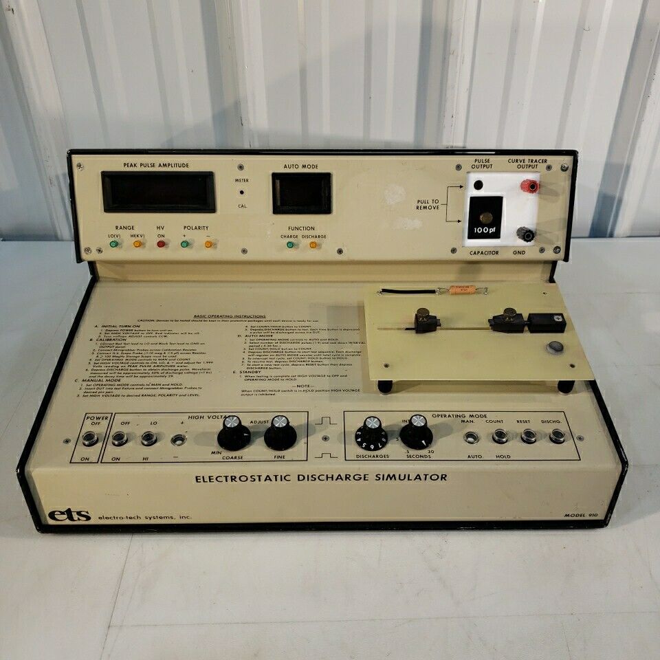ETS Electro-Tech Systems 910 Electrostatic Discharge Simulator Powers on Working