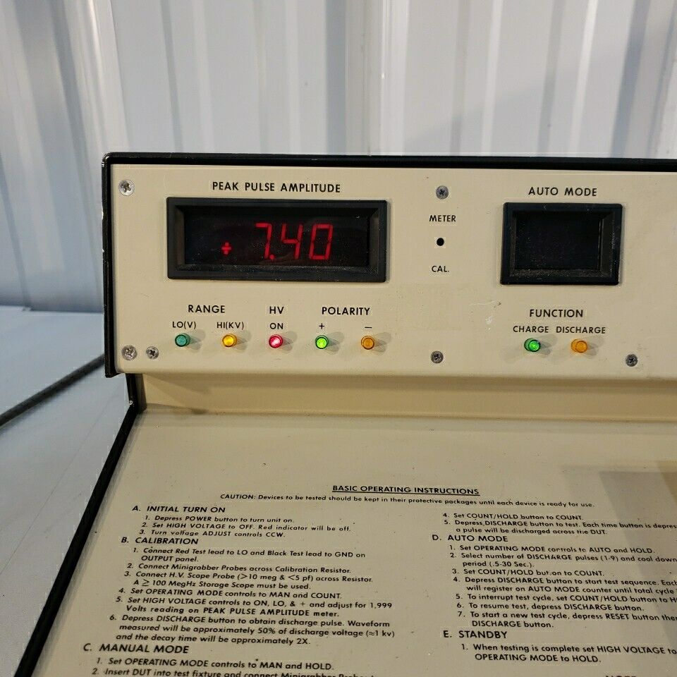 ETS Electro-Tech Systems 910 Electrostatic Discharge Simulator Powers on Working