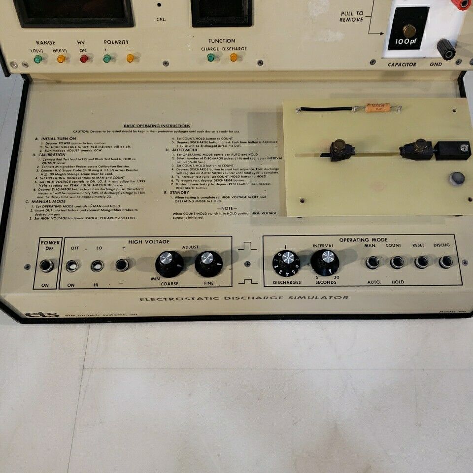 ETS Electro-Tech Systems 910 Electrostatic Discharge Simulator Powers on Working