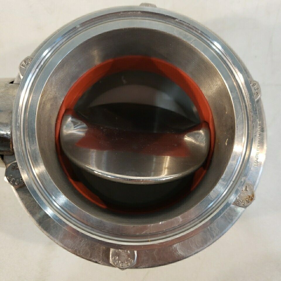 Definox Tri Clover 3" Manual Butterfly Valve Sanitary Stainless Steel Fitting