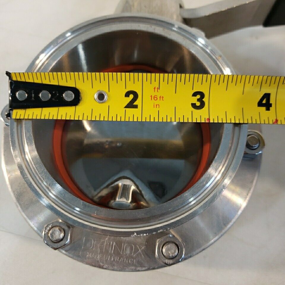 Definox Tri Clover 3" Manual Butterfly Valve Sanitary Stainless Steel Fitting