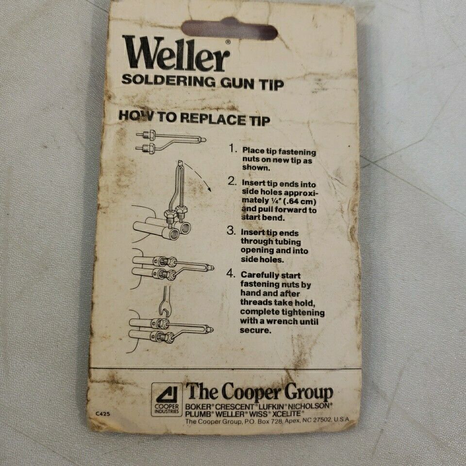 Weller 7250 Replacement Soldering Gun Tip For Weller Gun D550 Cooper Industries
