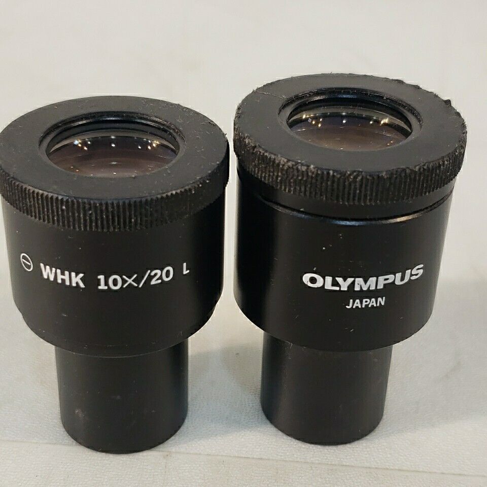 Olympus WHK 10X/20L Microscope Eyepieces Optical Working Eyepiece Adjustable Set
