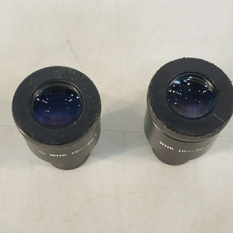 Olympus WHK 10X/20L Microscope Eyepieces Optical Working Eyepiece Adjustable Set