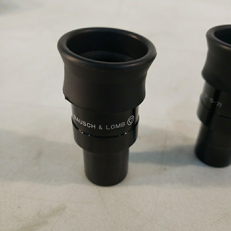 Bausch Lomb 10x WF Stereo 31-15-71 Microscope Eyepieces With Eyerests