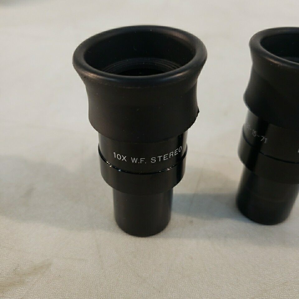 Bausch Lomb 10x WF Stereo 31-15-71 Microscope Eyepieces With Eyerests