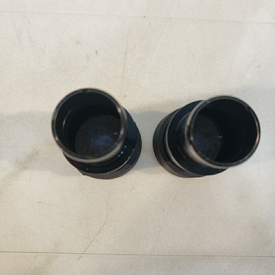 Bausch Lomb 10x WF Stereo 31-15-71 Microscope Eyepieces With Eyerests