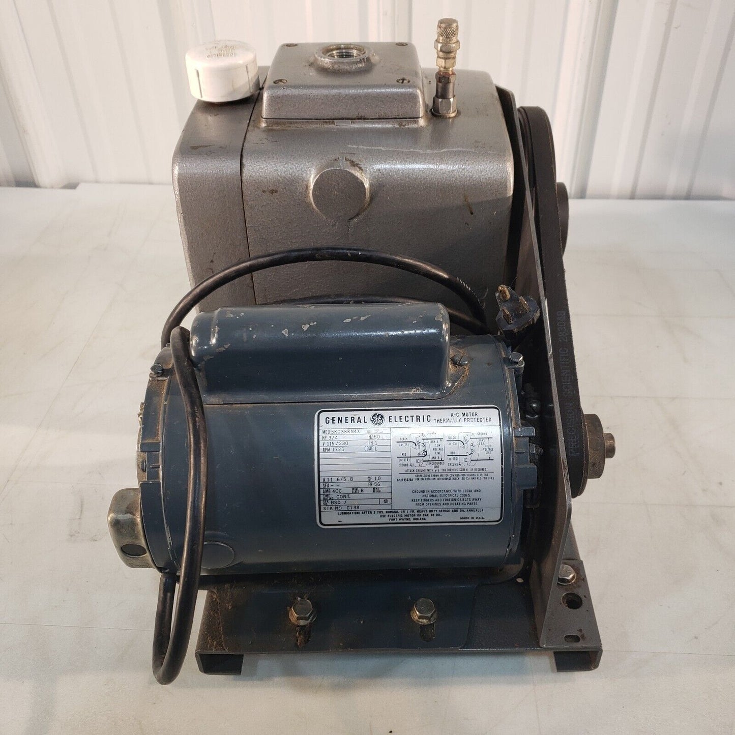 Precision D150 Vacuum Pump 5.3 cfm 8.3 mTorr, 1" NPT Inlet/Exhaust High Vacuum