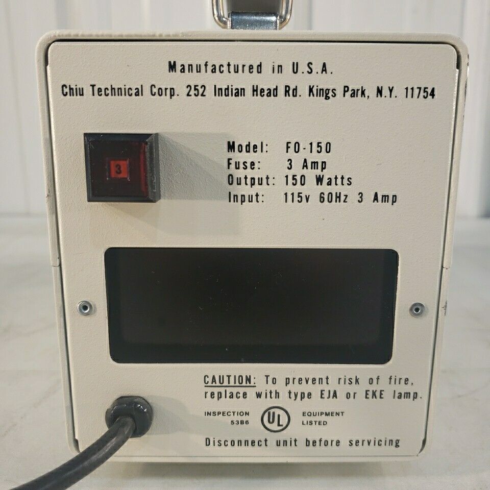 Chiu Technical Corp. Lumina FO-150 Fiberoptic Illuminator Lamp 115v 3Amp