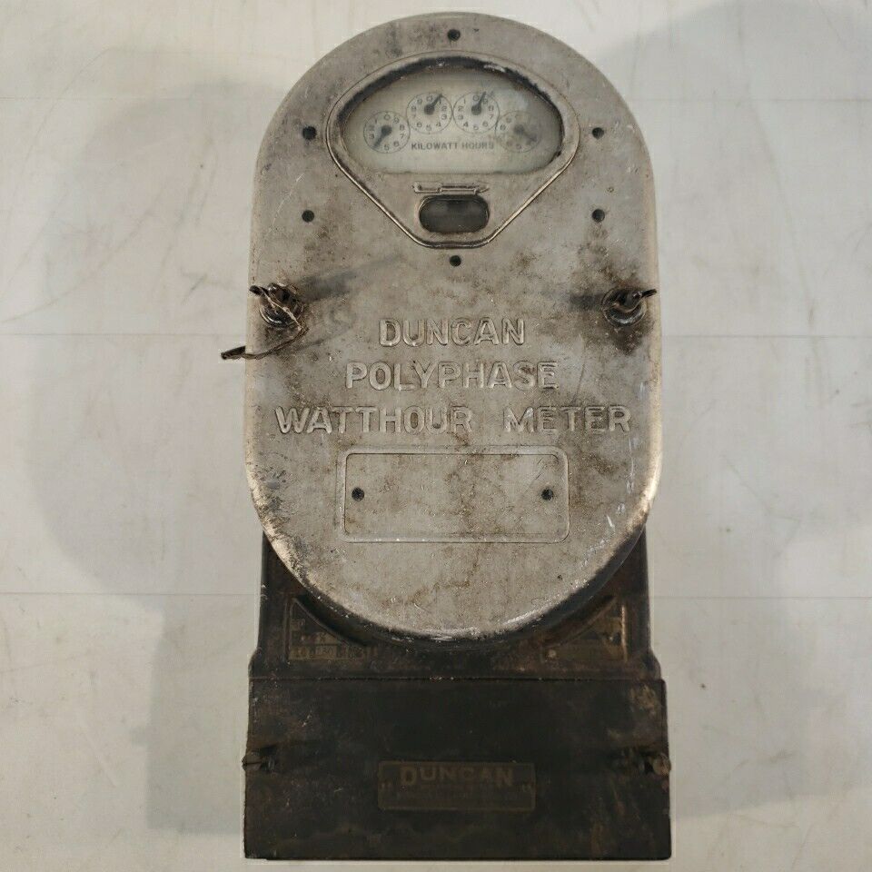 Vintage Analog Duncan Polyphase Watthour Meter Elecricity Meter 230V 3W 10A