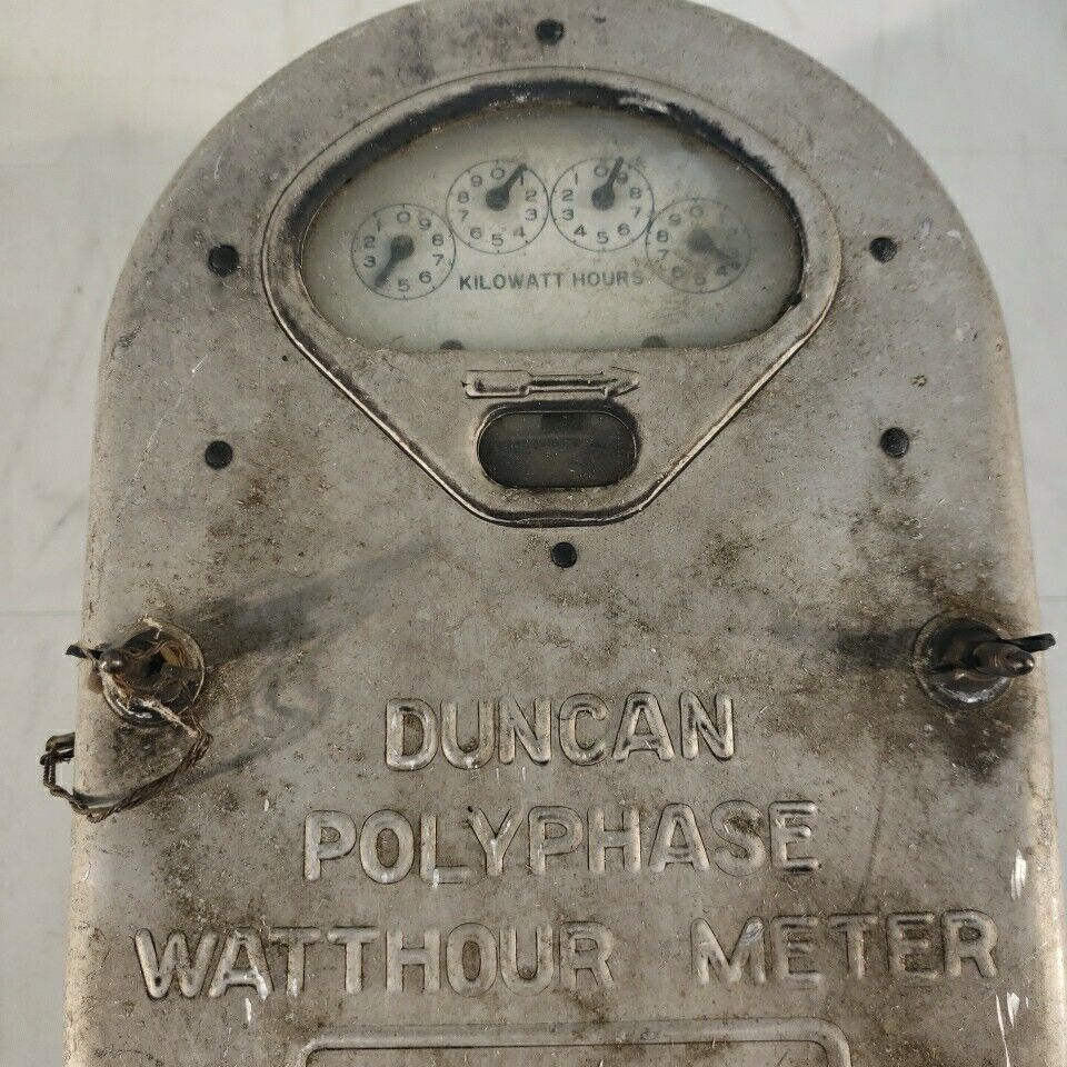 Vintage Analog Duncan Polyphase Watthour Meter Elecricity Meter 230V 3W 10A