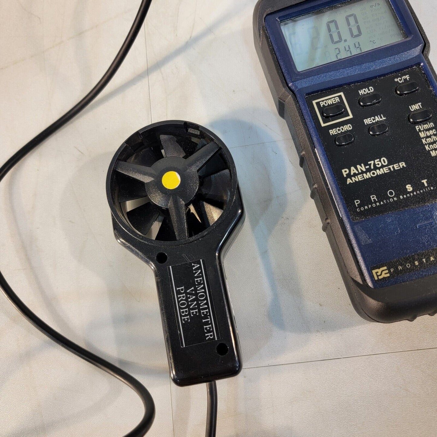 Prostat PAN-750 Vane Probe Anemometer Air Speed Handheld Device