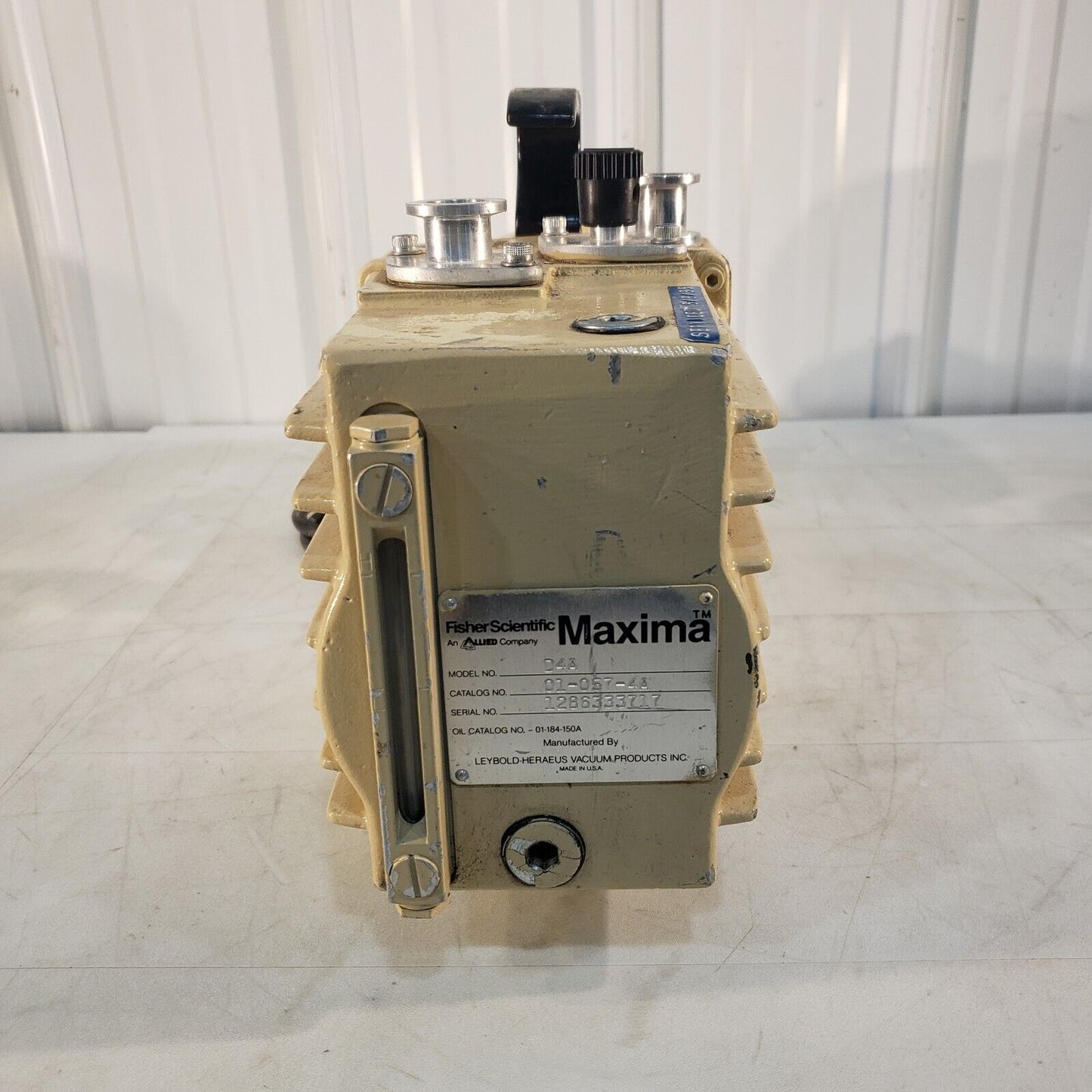 Fisher Maxima D4A Vacuum Pump Pulls Down to 18 mTorr 115V, KF16 Inlet/Exhaust