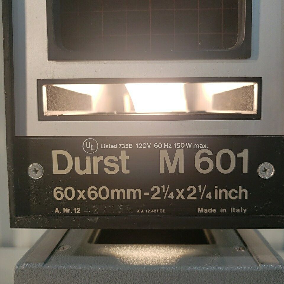 Durst M601 Darkroom Enlarger 60×60mm 120V 60Hz 150W With Baseboard Nikon Lens
