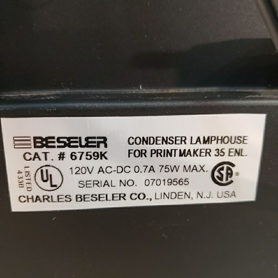 Beseler Printmaker 67 Lamphouse 120V 0.7A 75W Max No Bulb Included
