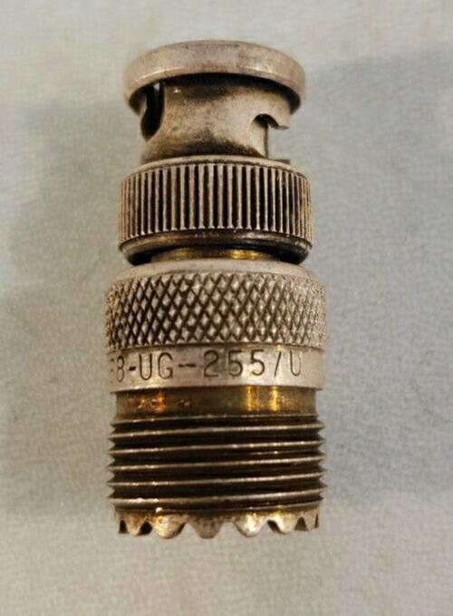 Amphenol UG255/U RF Coaxial BNC Plug to UHF Jack RF Adapter