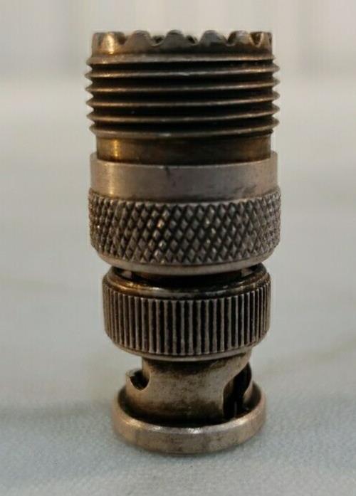Amphenol UG255/U RF Coaxial BNC Plug to UHF Jack RF Adapter