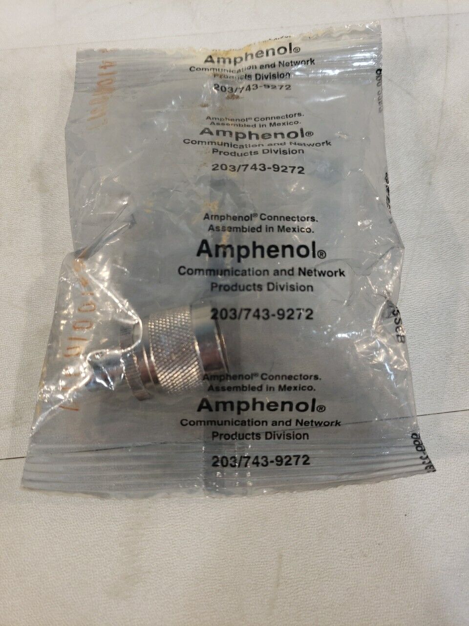 Amphenol UG-201A/U N-Type Plug to BNC Jack Adapter 50 Ohm Straight