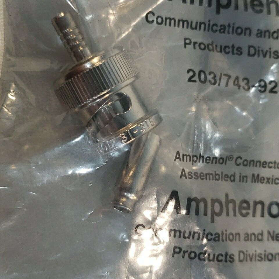 AMPHENOL RF 31-315 BNC Connector Plug, Male Pin 50 ohms