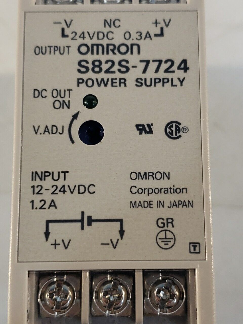 Omron S82S-7724 Power Supply Input:12-24V DC 1.2A Output: 24V DC 0.3A