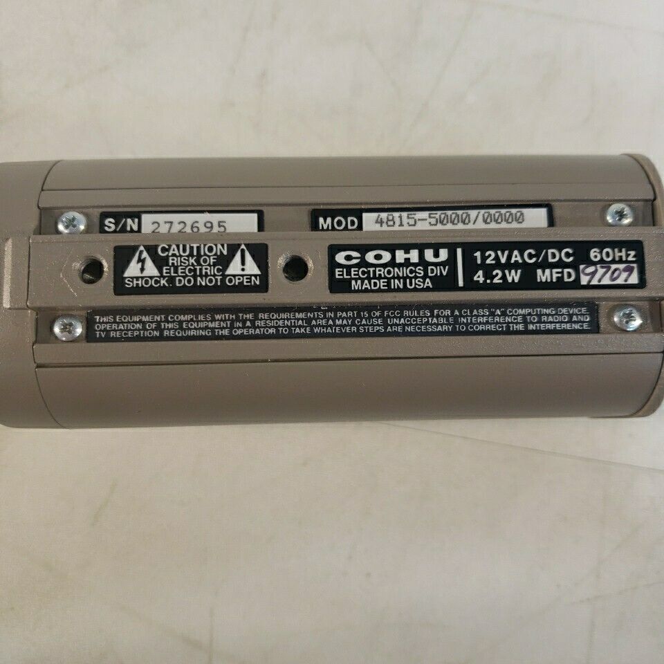 Cohu 4815-5000/0000 Solid State Camera 12VAC/DC 60hz 4.2W w/ Accessories