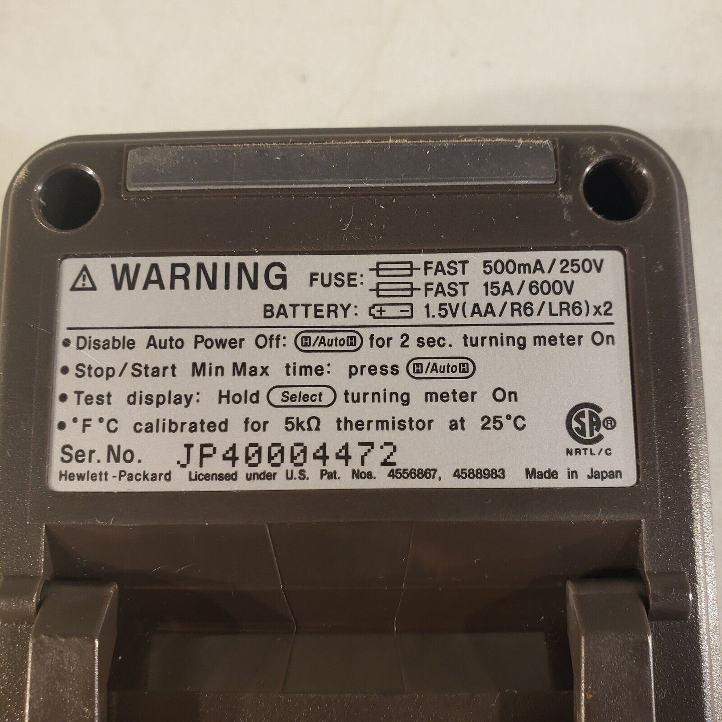 Hewlett Packard HP 972A Handheld Digital Multimeter