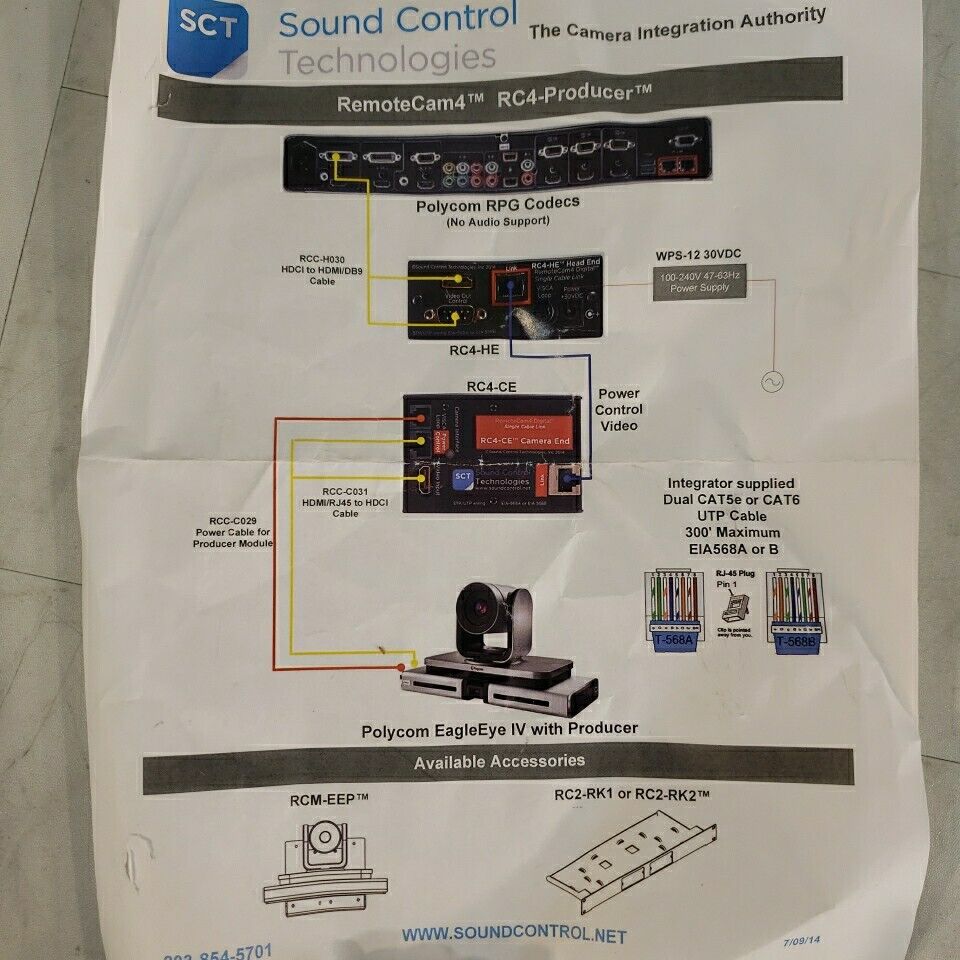 Sound Control Technologies RC4-Producer Single CatX Camera Extension Base Kit