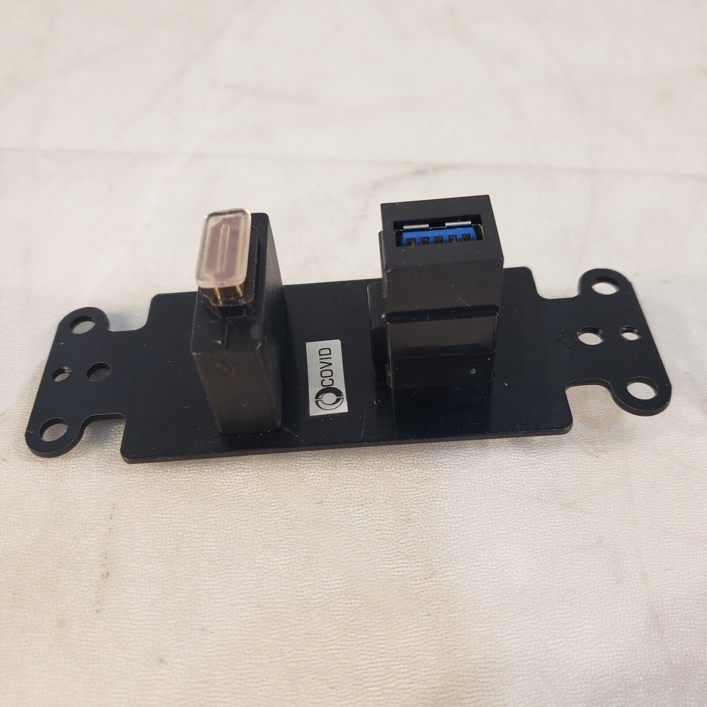 Covid D1231F-BA Black Decora Wall Panel w/ HDMI & USB Female Connections