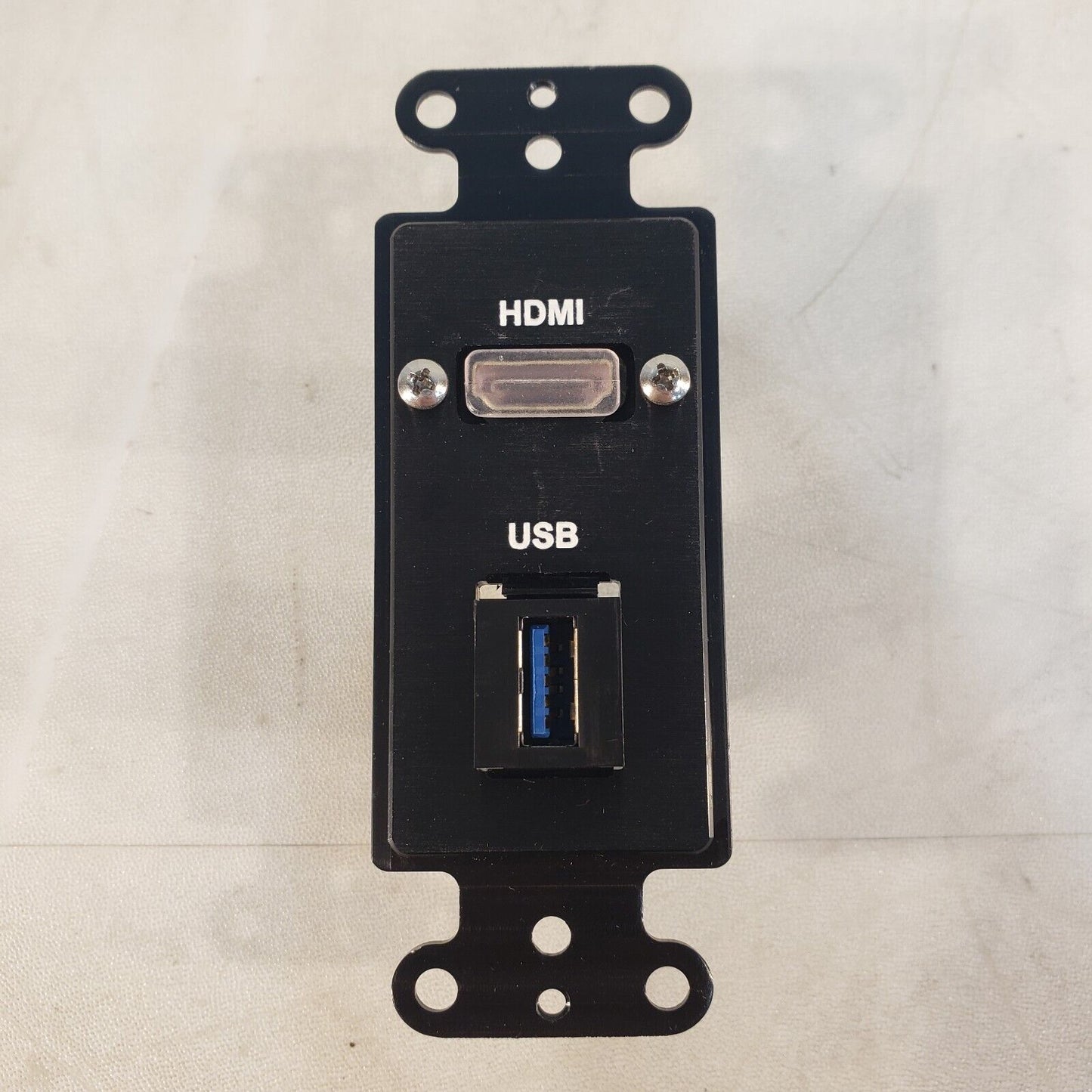 Covid D1231F-BA Black Decora Wall Panel w/ HDMI & USB Female Connections