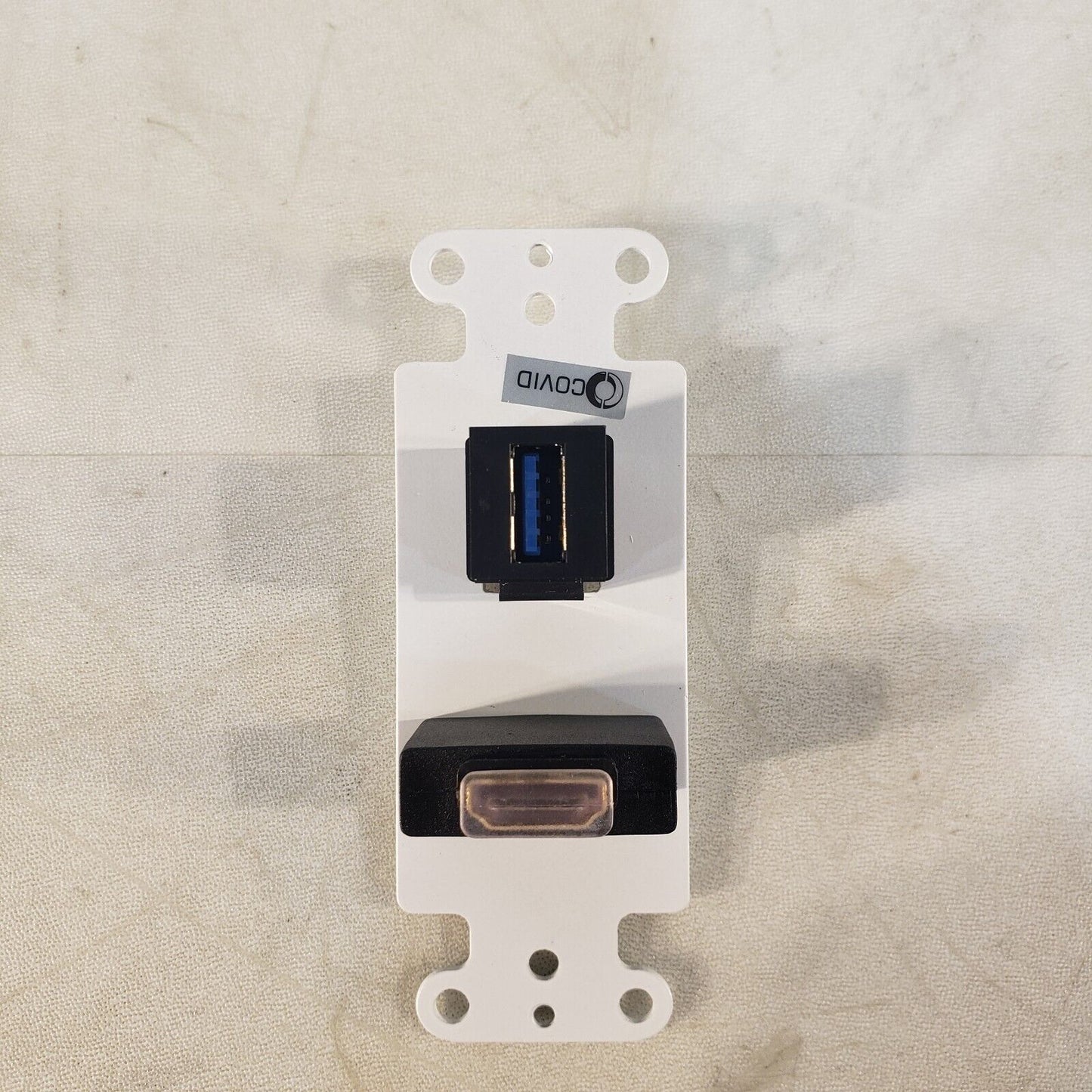Covid D1231F-W Decora White Wall Panel w/ HDMI & USB Female Connections