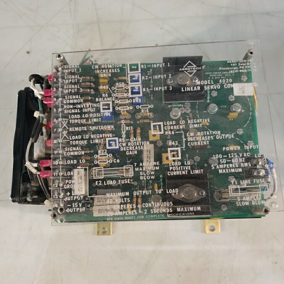 Aerotech 4020 Linear Servo Controller From XY Table 115V 5A W/ 52752/8 Fan