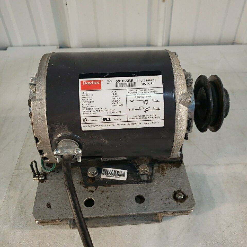 Dayton 6XH65BE Split Phase Motor 115V 1/4HP 5.3A Tested Working 1725 RPM