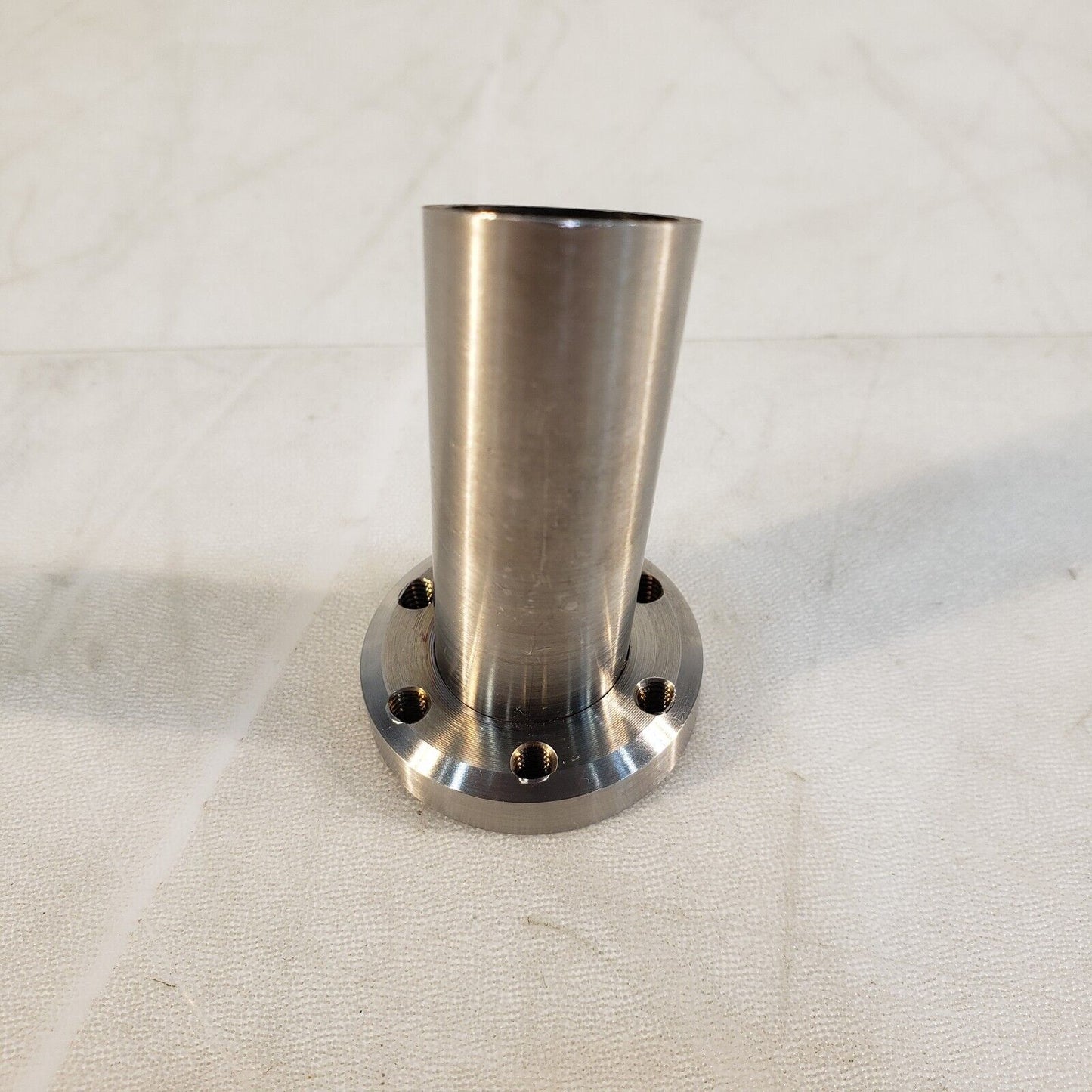 1.33" DN16CF Half Nipple Angled Tapped Hole 2.375" Length High Vacuum