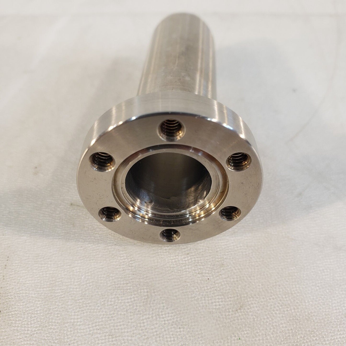 1.33" DN16CF Half Nipple Angled Tapped Hole 2.375" Length High Vacuum