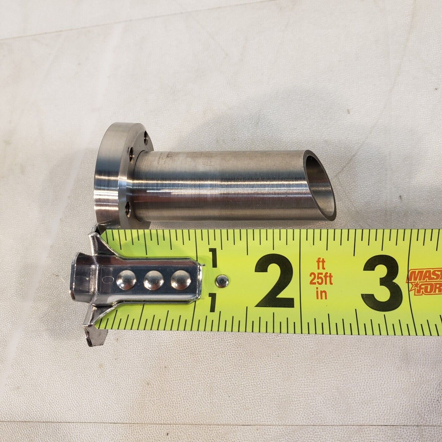 1.33" DN16CF Half Nipple Angled Tapped Hole 2.375" Length High Vacuum