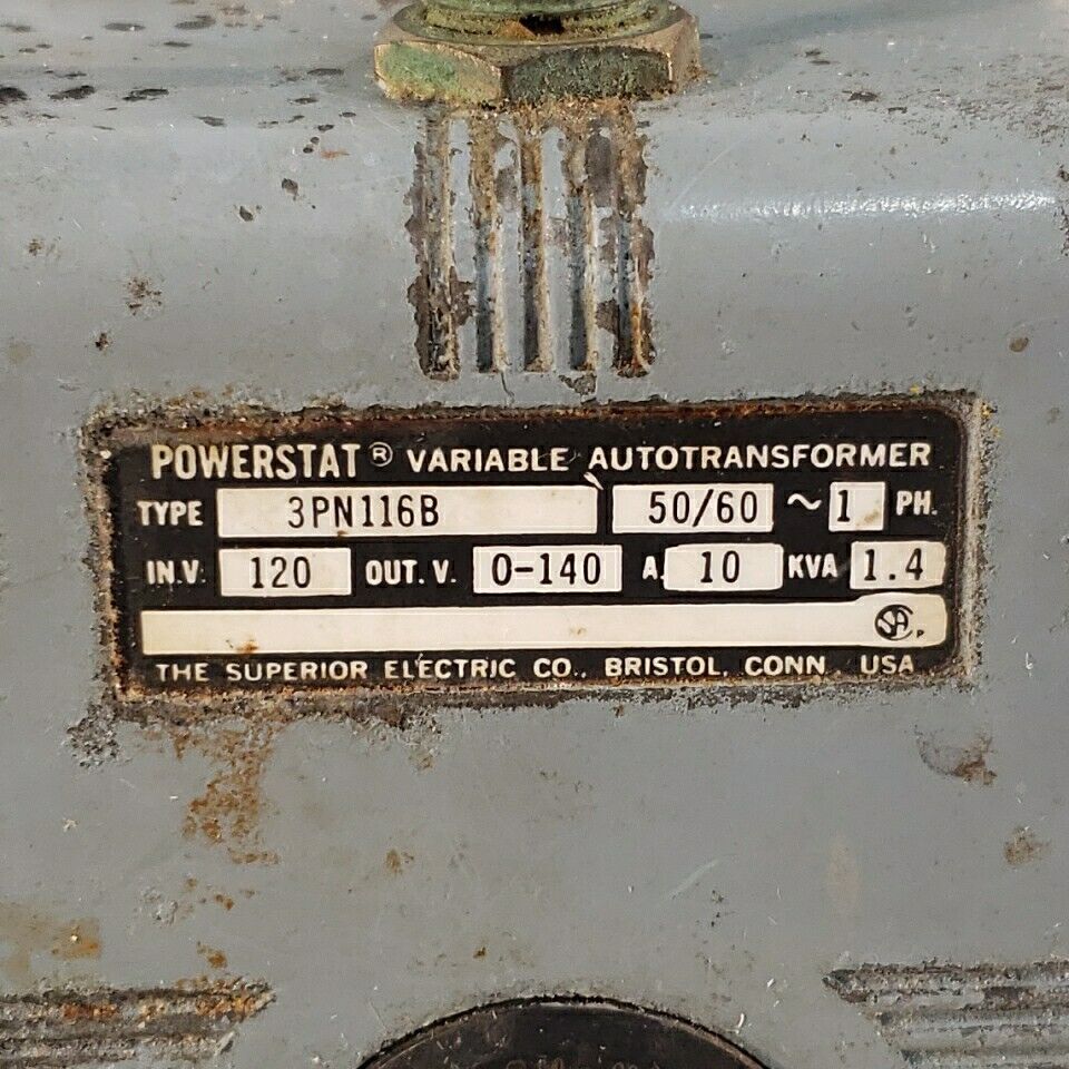 Superior Electric 3PN116B Variable Autotranformer Powerstat 0-140V Output Tested