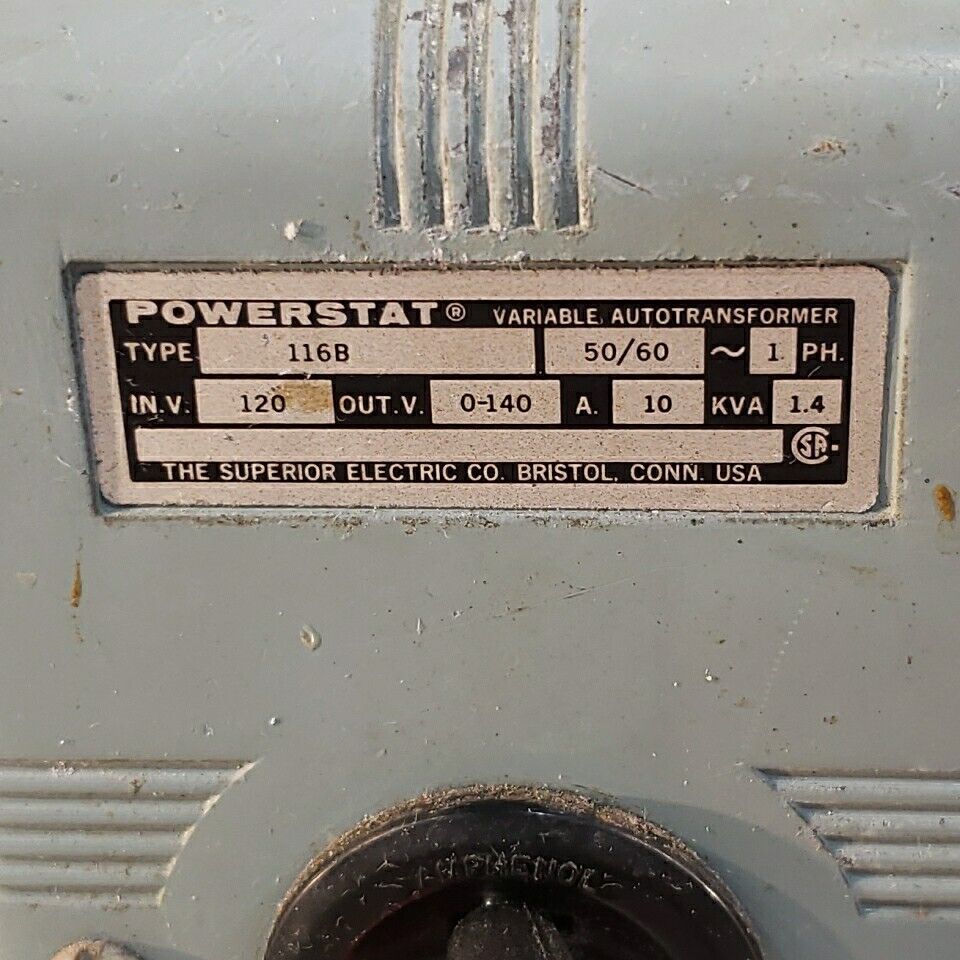 Superior 116B Variable Autotranformer Variac Powerstat 0-140V 10A Output Tested