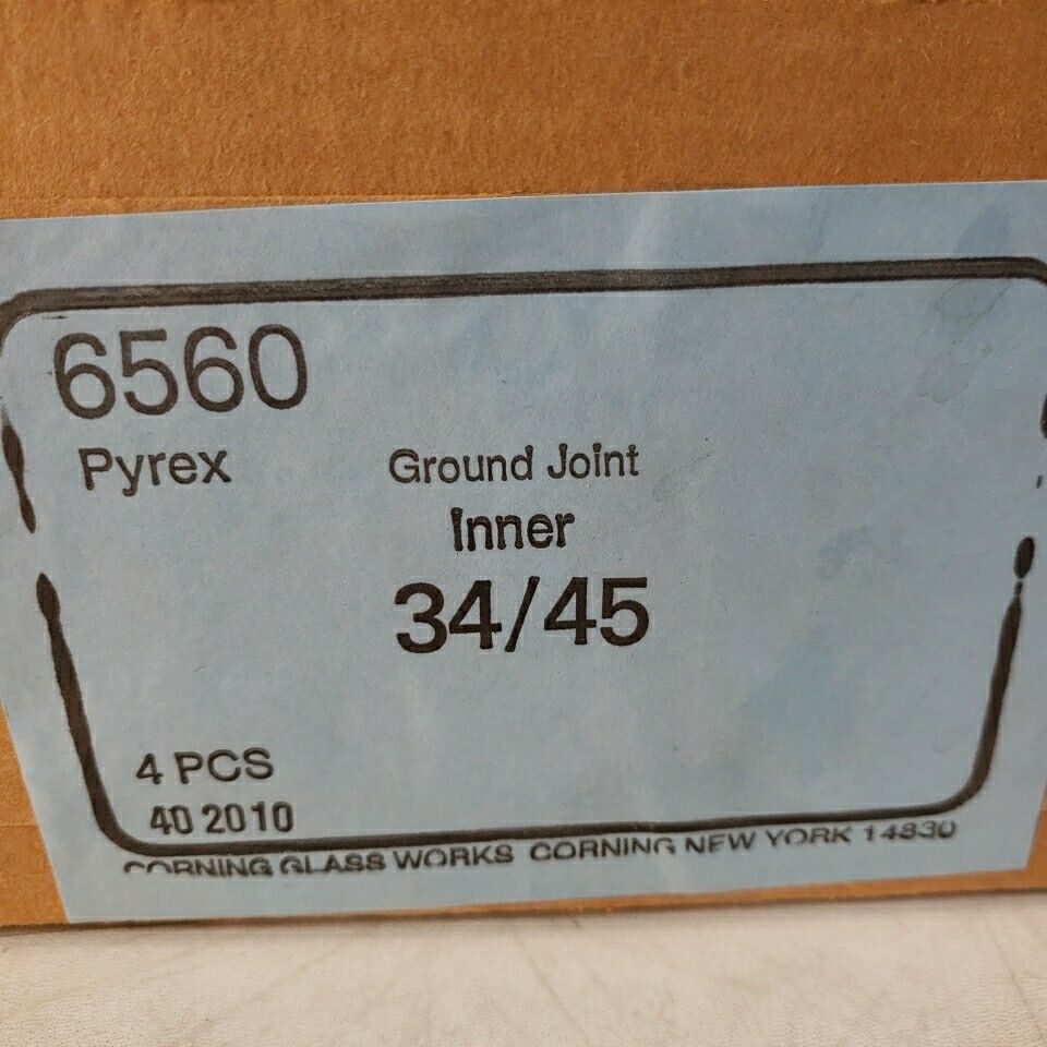 Pyrex 6560 Ground Joint Glassware Inner 34/45 4 Pcs Corning Laboratory Glass