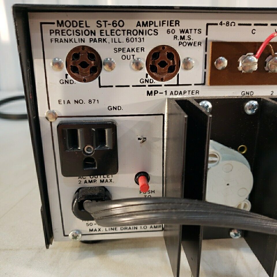 Precision Electronics ST-60 Amplifier 60W 120V Vintage Amp W/ Overload Indicator