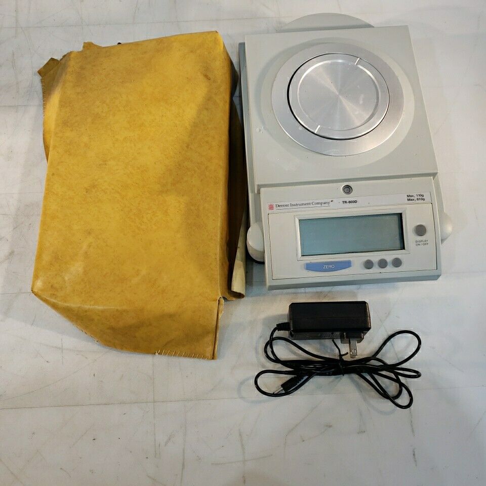 Denver TR-603D Scale Precision Balance w/ Cover & Power Cable Max=110g Max2=610g